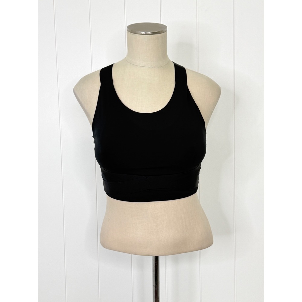 New Balance Determination Academy Crop Sports Bra NWT Women S Black Crossback